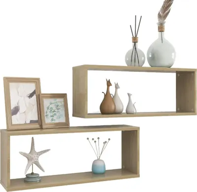Obrázek produktu pro vidaXL Cube Shelves 2 ks Sonoma Oak 60x15x23 cm výrobek ze dřeva