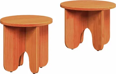 Immagine prodotto di vidaXL Tavolino da caffè, 2 pezzi, color marrone cera, 39,5 x 39,5 x 30 cm
