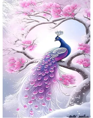Diamond Painting Pfau 40x50cm, quadratische Steine, DIY-Bastelset