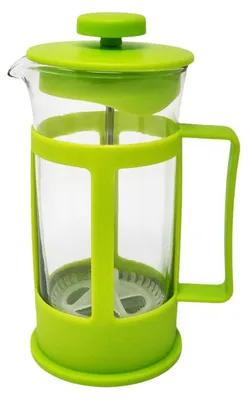 Produktbild von Manueller Milchaufschäumer aus Glas - Mit Siebeinsatz für Tee und Kaffee - 300 ml - Grün