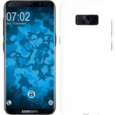 Produktbild von PhoneNatic Case kompatibel mit Samsung Galaxy S8 - Hülle weiß gummiert Hard-case + flexible Folie