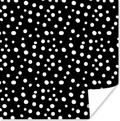 Produktbild von MuchoWow® Poster Polka dots - Design - Schwarz - Weiß 75x75 cm - Wand Dekoration