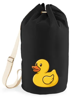 Produktbild von Huuraa Seesack Quietscheente Gummiente Badeente 20 Liter Black Baumwolle Rucksack Geschenkidee