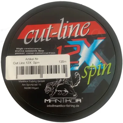 Produktbild von Mantikor Cut Line Spin 135m 12-fach spiral geflochtene Schnur hellgrün, Durchmesser/Tragkraft:0.15mm / 11kg