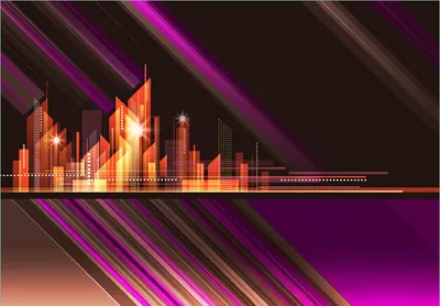 Produktbild von Wallario Fototapete Vliestapete, seidenmatte Oberfläche, einfache Verarbeitung, Größe 350 x 245 cm, Motiv Abstrakte Skyline einer modernen Stadt
