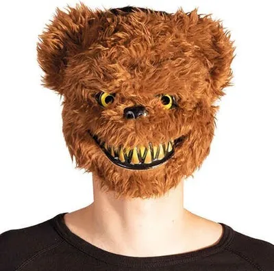 Produktbild von PxP 6240371 - Halloween Tiermaske Bär, gruselige Plüsch Maske, Kostüm Zubehör 17+