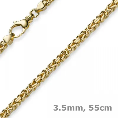 Produktbild von 3,5mm Königskette Halskette Kette aus 750 Gold Gelbgold, 55cm, Herren