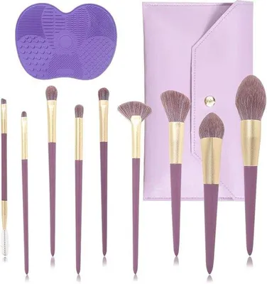 Image de Kit de maquillage professionnel - 9 pièces, trousse à maquillage, kit de nettoyage portable