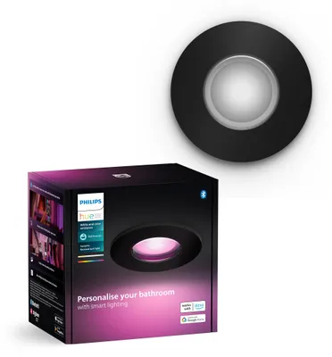 Produktbild von Philips Hue White and Color ambiance Xamento Einbauspot, Intelligenter Einbaustrahler, Bluetooth/Zigbee, Schwarz, LED, Synthetik, GU10