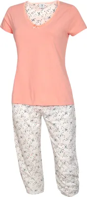 Produktbild von KB Damen Schlafanzug Caprihose 3/4 Hose Frauen Sommer Pyjama Größe M
