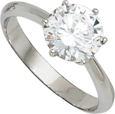 Produktbild von JOBO Damen Ring 925 Sterling Silber rhodiniert 1 Zirkonia Silberring Größe 64