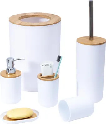 Image de Set d'accessoires de salle de bain TIMOR blanc