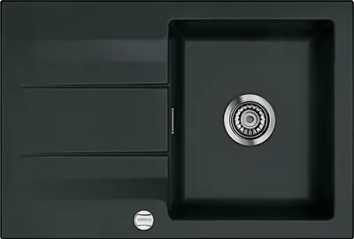 Produktbild von Systemceram KeraDomo Spüle GENEA 75 in NIGRA mit Excenterbedienung / Einbauspüle