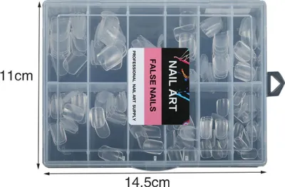 Produktbild von INF 216 Stück Mandel Kurz Transparent Semi-Matt Nagelspitzen für DIY Nagelkunst