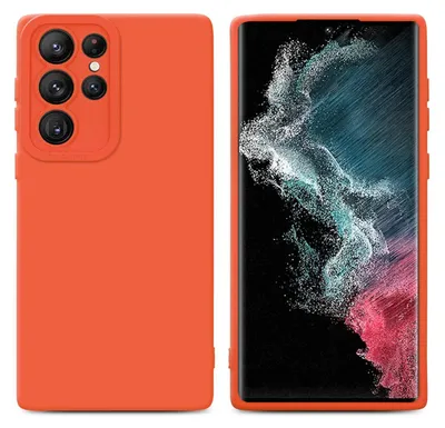 Immagine prodotto di Cadorabo cover per Samsung Galaxy S22 ULTRA cover protettiva in silicone TPU arancione custodia per telefono cellulare