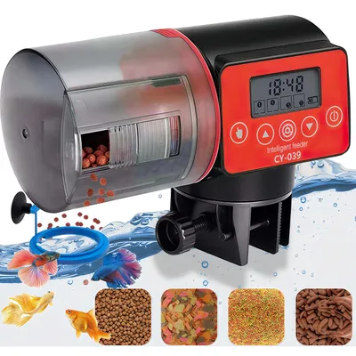 Produktbild von Futterautomat Aquarium, Fischfutterautomat Automatischer 200ml Große Kapazität, Batteriebetriebene Futterspender - bis zu 4 Mal am Tag