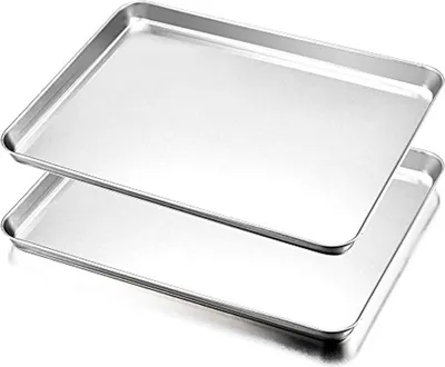 Image de HaWare Set de plaques à pâtisserie en acier inoxydable 40x30cm, pack de 2