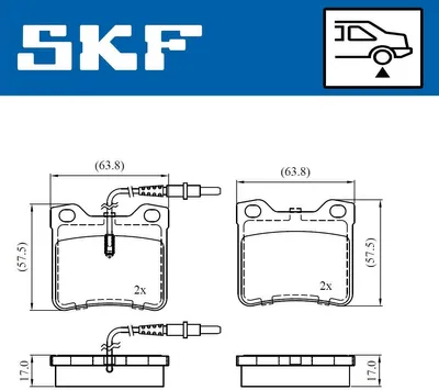 Produktbild von SKF Bremsbeläge Satz Hinten Bremsklötze passend für MERCEDES-BENZ V-Klasse (W447) VKBP 91059 E
