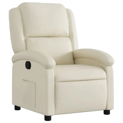 Image de vidaXL Fauteuil relax Crème Similicuir