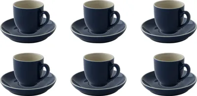 Produktbild von Palmer Colors Tasse mit Untertasse, 14 cl, blau Porzellan, spülmaschinenfest, 6 Stück