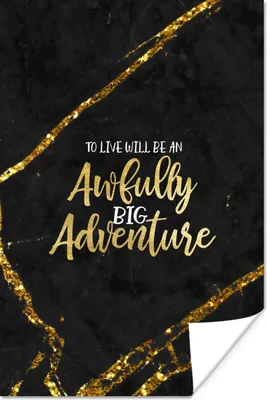 Produktbild von MuchoWow® Poster Zitate - Abenteuer - Gold - Glitzer 120x180 cm - Kunstposter