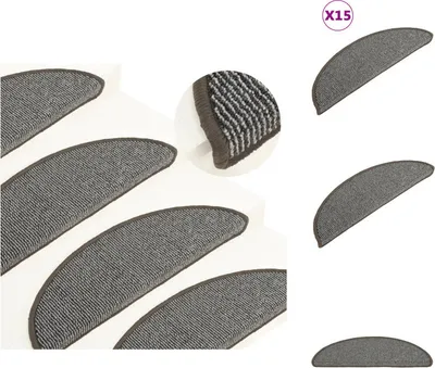 Obrázek produktu pro vidaXL Podložky na schody 15 ks. Šedé 56x17x3 cm - rohože na schody