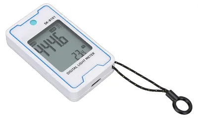 Obrázek produktu pro Mini digitální expozimetr s displejem teploty a vlhkosti, automatickým vypínáním, funkcí Data Hold, měřením světelné intenzity, převodem jednotek FC, nabíjením přes konektor typu C, rozsah 0,1–999900, model SK 8101