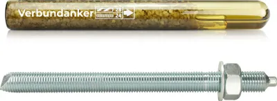 Produktbild von Isolbau Verbundanker Set - Verbundankerpatrone styrolfrei V24 + Ankerstange verzinkt M24 x 300 - ETA/ETAG Zulassung - 1 Stück