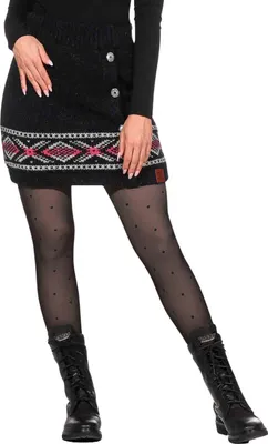 Produktbild von Bunter Strickrock aus Wolle kurzer Rock mit klassischem Muster gefüttert, Größe:S/M