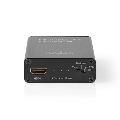 Zdjęcie produktu dla NEDIS HDMI-Audio-Extractor dig/stereo 1HDMIin 1HDMIout TosLink ant VEXT3470AT