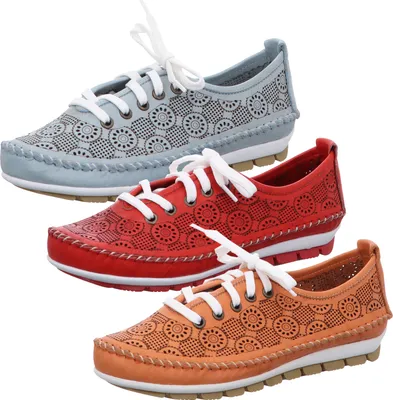 Produktbild von Gemini 003143-01 Damen Halbschuhe Slipper Schnürschuhe Leder, Größe:37 EU, Farbe:Rot