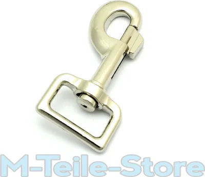 Produktbild von 10 Karabinerhaken mit Wirbel 80 x 36mm Gurtbreite 26mm Haken vernickelt Bolzenkarabiner