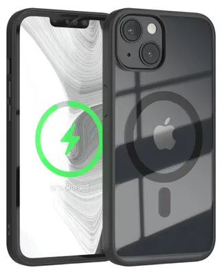 Produktbild von EAZY CASE Clear MagSafe Case für Apple iPhone 14, Qi-Charging, Silikon mit Kameraschutz, Bumper Case in Schwarz