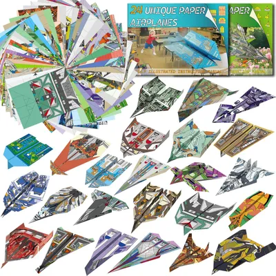 Origami-Papierflieger-Set, 48 Blatt, bunt, für Kinder ab 5 Jahren