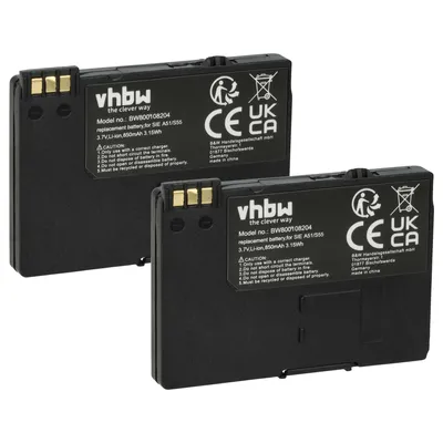 Produktbild von vhbw 2x Akku Ersatz für EBA-510, L36880-N5601-A100, L36145-K1310-X401, BASIC56 für schnurlos Festnetz Telefon (850 mAh, 3,7 V, Li-Ion)