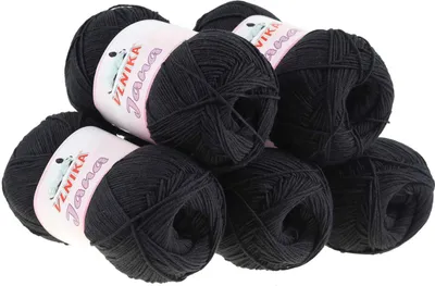 5 x 100g Strickgarn Jana schwarz