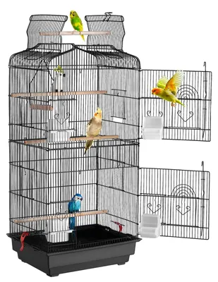 Productafbeelding van VEVOR Vogelkooi, 457 x 355 x 925 mm, vogelhuis geschikt voor parkieten, vinken, kanari's, papegaaien, valkparkieten, kanaries en kleine parkieten