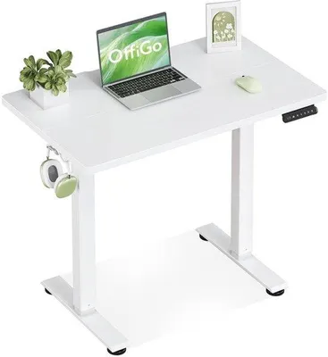 Zdjęcie produktu dla Biurko, regulowane na wysokość, 80 cm, białe