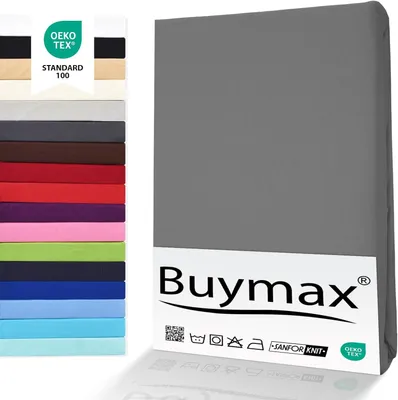Zdjęcie produktu dla Prześcieradło 90x200 cm, 100% bawełna, prążkowane, wysokość materaca do 25 cm, certyfikat Oeko-Tex, kolor antracytowy