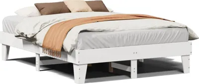 Produktbild von vidaXL Massivholzbett ohne Matratze Weiß 150x200 cm Kiefernholz