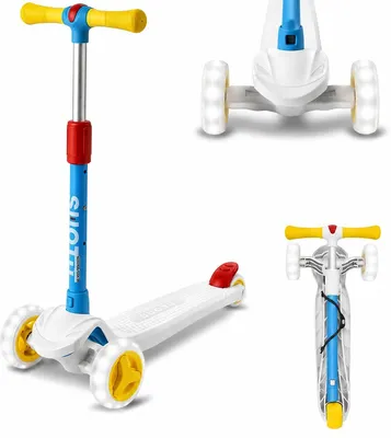 Productafbeelding van Suotu Kinderroller, meerkleurig – lichte driewieler voor kinderen met verstelbaar stuur en achterrem | Aluminium kinderroller voor jongens en meisjes vanaf 3 jaar