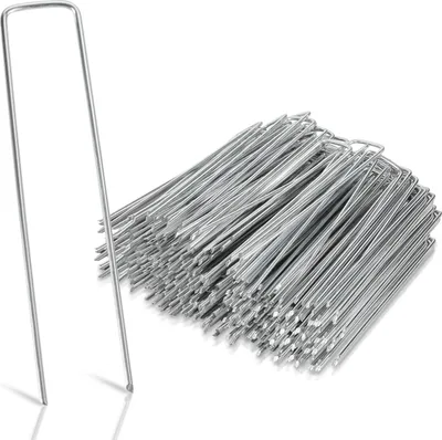 Produktbild von 150tlg Heringe Erdanker Bodenanker 150x25mm Ø2.8mm, Stahl verzinkt, für Vliese, Zäune, Zelte, Angeschrägte Enden