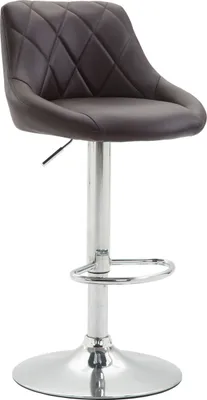 Produktbild von TPFLiving Barhocker Lazius Gestell Metall in Chromoptik Kunstleder Braun