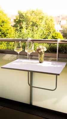 Produktbild von Balkon Klapptisch weiß Balkontisch Gartentisch Hängetisch Campingtisch Tisch