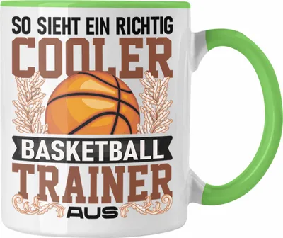 Produktbild von Trendation - Basketball Trainer Tasse Geschenk Lustig Spruch So Sieht Ein Richtig Cooler Basketball Trainer Coach Aus (Grün)