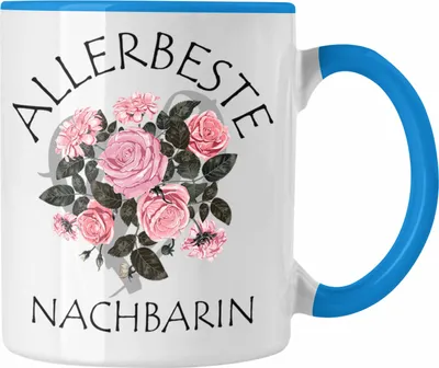 Produktbild von Trendation - Beste Nachbarin Tasse Geschenk Geburtstag Freundin Lieblings Nachbarin Geschenkidee (Blau)