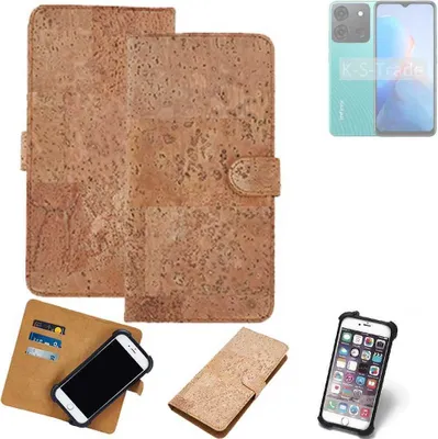 Produktbild von K-S-Trade Hülle kompatibel mit Infinix Smart 7 Plus  Kork Handyhülle Cover  Schutzhülle TPU Case Bumper in Hellbraun, (1x)