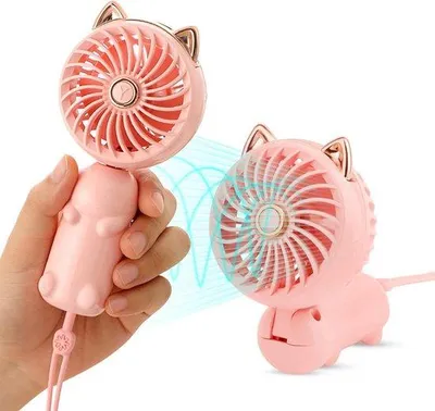 Image de Petit ventilateur portable avec batterie rechargeable et 3 vitesses