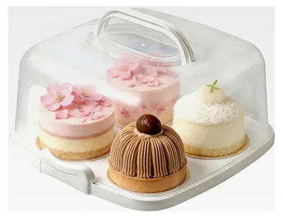 Produktbild von Aufbewahrungsbehälter für Kuchen, transparenter wiederverwendbarer Präsentationsbehälter - 25 cm Kuchen Transportbehälter