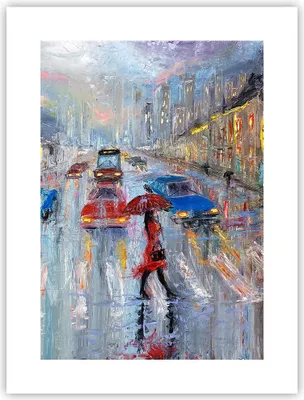 Produktbild von Poster - Poster ohne Rahmen - Acryl Stadt Regen - 30x40 cm - Wand Bild - Wanddeko - Wandbilder - Kunstposter - Wandposter - Bilder - Kunstdruck - Wanddekoration - Wandbild - P2XPA30x40-4251